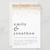 Budget Simple Gold Glitter Weduwen Uitnodiging (Voorkant)