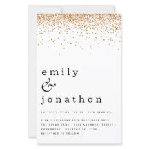 Budget Simple Gold Glitter Weduwen Uitnodiging