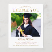 Budget Simple Gold Photo Afstuderen Hartelijk dank (Voorkant)