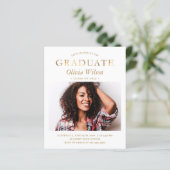 Budget Simple Gold Photo Graduation Invitations (Staand voorkant)