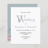 Budget/Simple & Greenery/Wedding Invitation. (Voorkant / Achterkant)