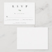 Budget Simple Greenery Wedding Response RSVP-kaart Notitiekaartje (Voorkant / Achterkant)