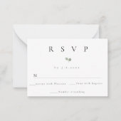 Budget Simple Greenery Wedding Response RSVP-kaart Notitiekaartje (Voorkant)