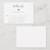 Budget Simple Greenery Wedding RSVP-kaart Notitiekaartje (Voorkant / Achterkant)