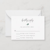 Budget Simple Greenery Wedding RSVP-kaart Notitiekaartje (Voorkant)