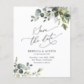 Budget Simple Greenery Wedding Save the Date (Voorkant)