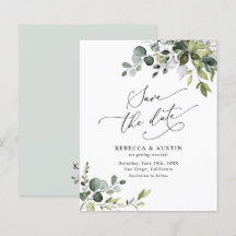 Budget Simple Greenery Wedding Save the Date