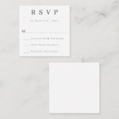 Budget Simple Grey Modern Wedding RSVP Kaart Notitiekaartje (Voorkant / Achterkant)