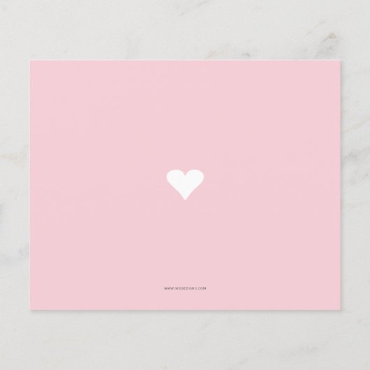 Budget Simple Heart Pink Baby shower Uitnodiging (Achterkant)