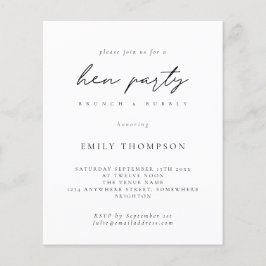 Budget Simple Hen Party Brunch Bubble nodigt uit