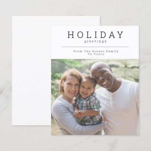 BUDGET Simple Holiday Greetings Foto gepersonalise (Voorkant / Achterkant)