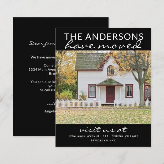 Budget Simple Home Photo Moving Black Announge (Voorkant / Achterkant)