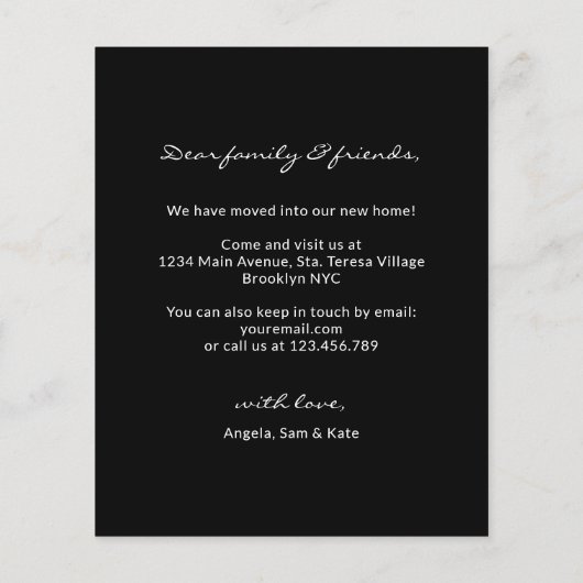 Budget Simple Home Photo Moving Black Announge (Achterkant)