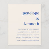 Budget Simple Ivory Blue Wedding Invitation (Voorkant)