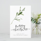 Budget Simple Leaves Merry kerstvakanay Kaart (Staand voorkant)