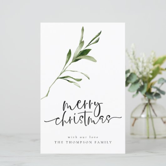 Budget Simple Leaves Merry kerstvakanay Kaart (Staand voorkant)