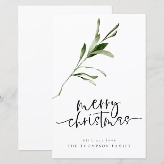 Budget Simple Leaves Merry kerstvakanay Kaart (Voorkant / Achterkant)