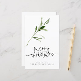 Budget Simple Leaves Merry kerstvakanay Kaart