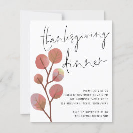 Budget Simple Leaves Thanksgiving Dinner nodigt ui