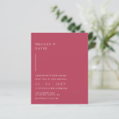 Budget Simple Magenta Wedding Uitnodiging (Staand voorkant)