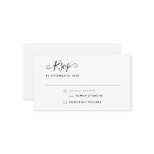 BUDGET Simple Minimalist RSVP Wedding Note Kaart Notitiekaartje (Voorkant / Achterkant in situ)