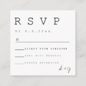 Budget Simple Minimalist Wedding RSVP-Kaarten Informatiekaartje (Voorkant)