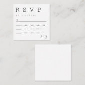 Budget Simple Minimalist Wedding RSVP-Kaarten Informatiekaartje (Voorkant / Achterkant)
