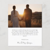 Budget Simple Minimalist Weduwfoto Hartelijk dank (Achterkant)