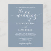 Budget Simple Modern Dusty Blue Wedding Invitation (Voorkant)