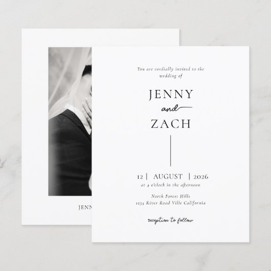 BUDGET Simple Modern Photo Wedding (Voorkant / Achterkant)