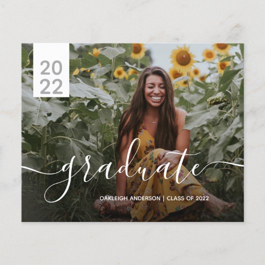 Budget Simple Moderne 2 Photo Afstuderen kondigt a (Voorkant)