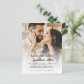 Budget Simple Moderne 2 Photo Wedding Invitation (Staand voorkant)