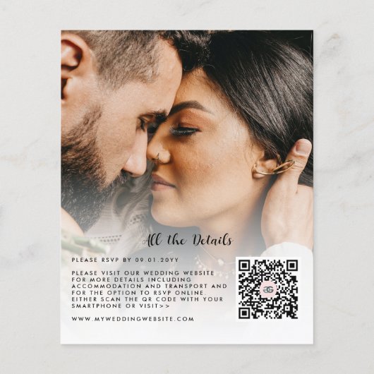 Budget Simple Moderne 2 Photo Wedding Invitation (Achterkant)