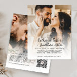 Budget Simple Moderne 2 Photo Wedding Invitation<br><div class="desc">Budget Moderne Elegant 2 Foto alles in één bruiloft Uitnodiging RSVP QR Details Kaart</div>