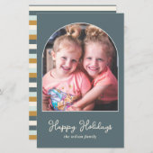 Budget Simple Moderne Arch Photo Holiday Card (Voorkant / Achterkant)