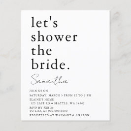 Budget Simple Moderne Bridal Shower Invitation
