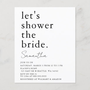 Budget Simple Moderne Bridal Shower Invitation