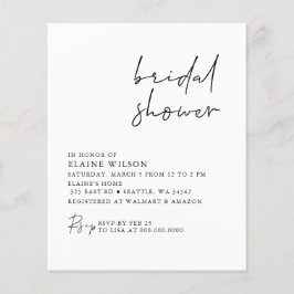 Budget Simple Moderne Bridal Shower Invitation