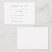 Budget Simple Moderne RSVP Wedding Response Kaarte Notitiekaartje (Voorkant / Achterkant)
