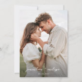 Budget Simple Moderne Script QR-code Boorbruiloft  Kaart (Achterkant)