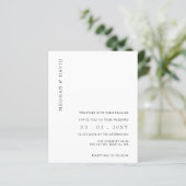 Budget Simple Moderne White Wedding Invitation (Staand voorkant)