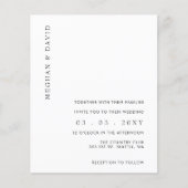 Budget Simple Moderne White Wedding Invitation (Voorkant)