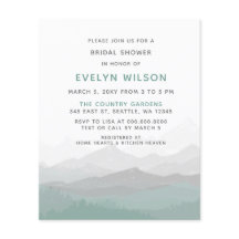 Budget Simple Mountain Bridal Shower Invitation