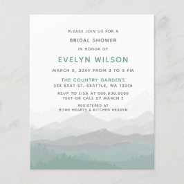 Budget Simple Mountain Bridal Shower Invitation