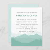 Budget Simple Mountain Wedding Invitation (Voorkant / Achterkant)
