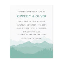 Budget Simple Mountain Wedding Invitation
