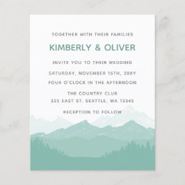 Budget Simple Mountain Wedding Invitation