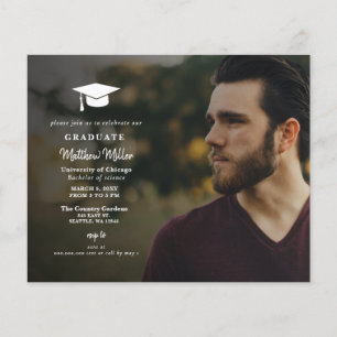 Budget Simple Overlay Photo Afstuderen Invitation