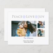 Budget Simple Peace Love Joy Photo Holiday Card (Voorkant / Achterkant)