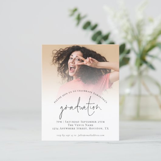Budget Simple Photo Afstuderen 2022 Party Invite (Staand voorkant)